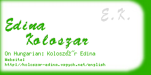 edina koloszar business card